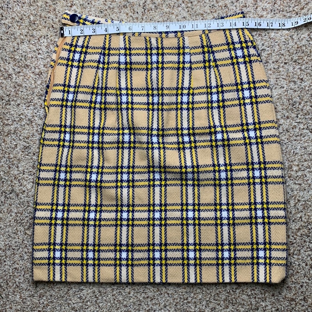 VINTAGE plaid pencil skirt